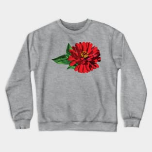 Zinnias - One Red Zinnia Crewneck Sweatshirt